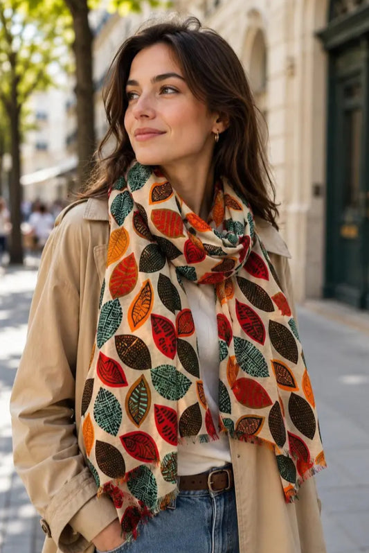 LEAF PRINT SCARF