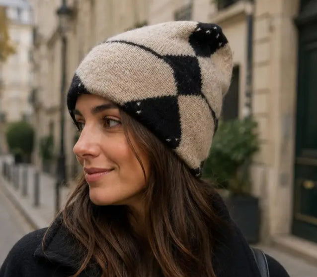 ARGYLE KNIT HAT