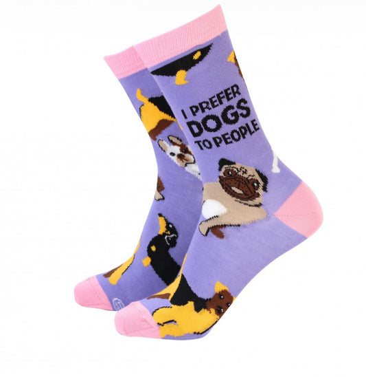 LADIES BAMBOO SOCKS - I PREFER DOGS TO PEOPLE