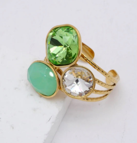 ADJUSTABLE CRYSTAL RING