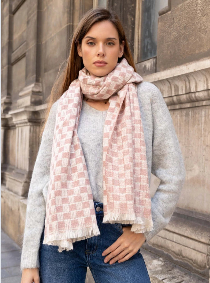 WOVEN COSY SCARF - PINK
