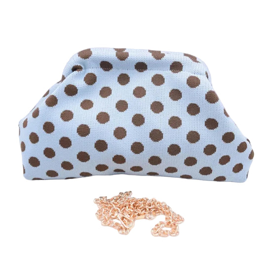 POLKA CLUTCH BAG - BLUE