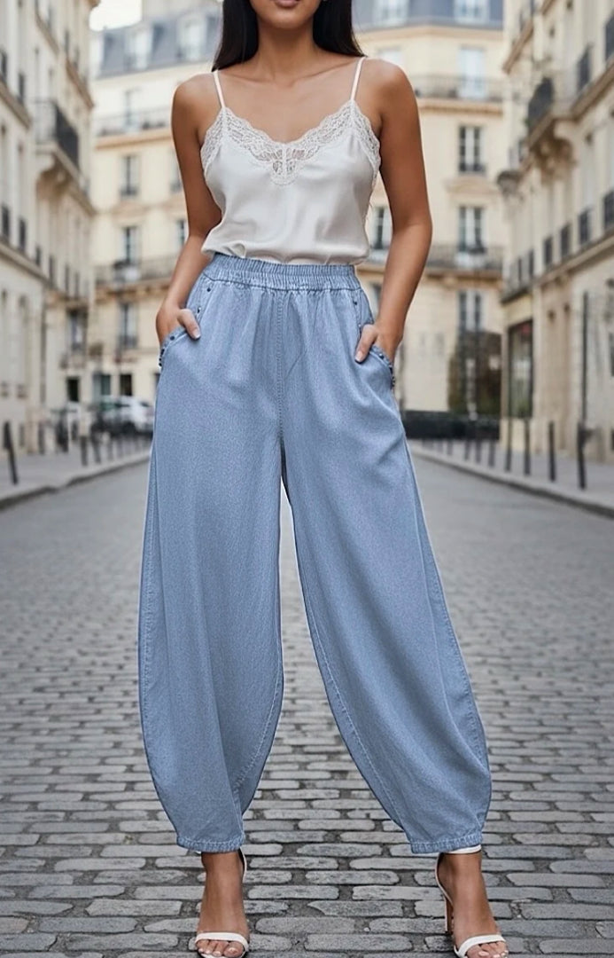 STUD TULIP DENIM PANTS - 10-16 - LIGHT WASH