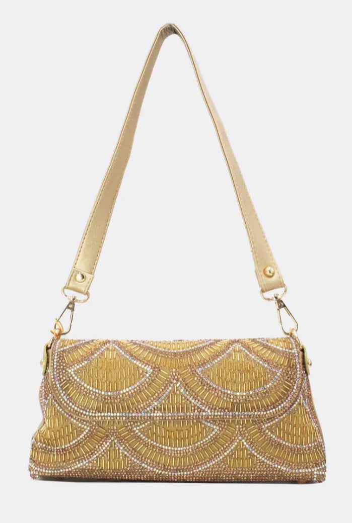 GOLD BEADED EVENING BAG