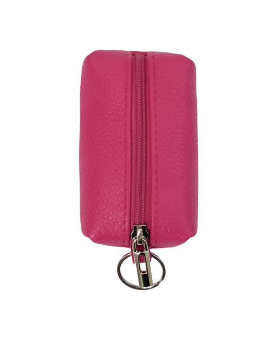 ITALIAN LEATHER KEYRING/WALLET - FUSCHIA