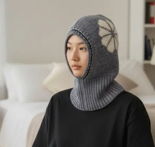 CASHMERE FLOWER BALACLAVA