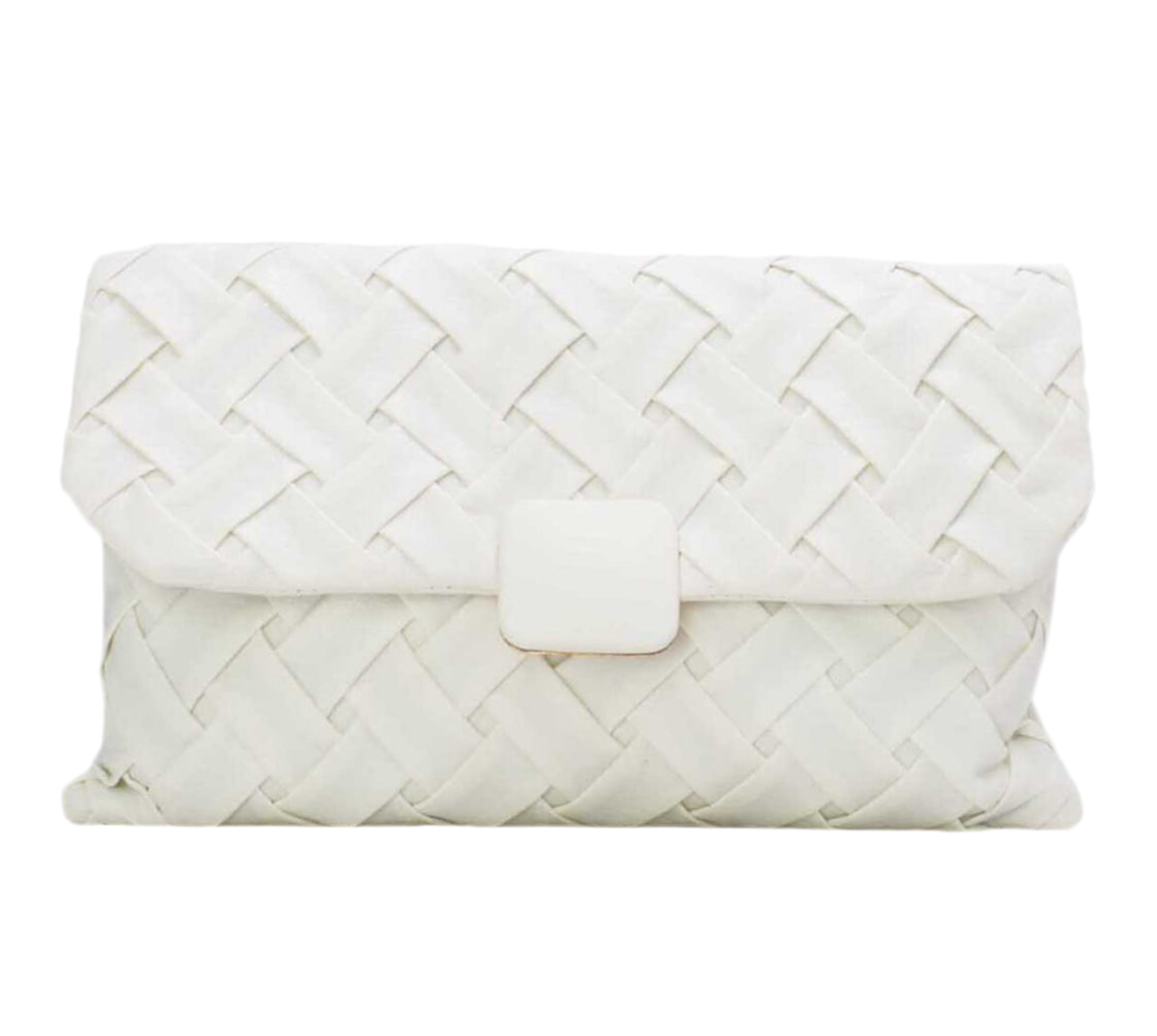 BRAIDED OCCASION BAG - WHITE