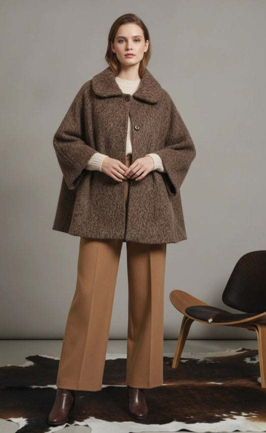 PETER PAN COLLAR COAT - 10-16 - CHOCOLATE
