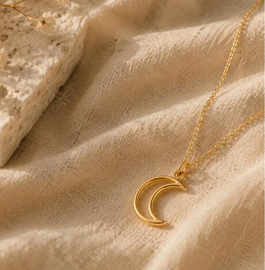 AURALINA BRASS CRESENT NECKLACE