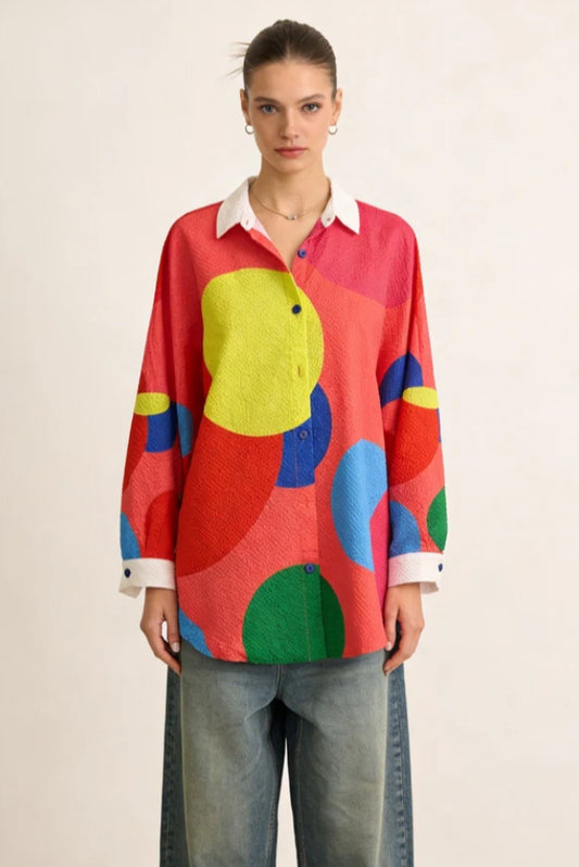 OVERSIZED ABSTRACT SHIRT - 12-18