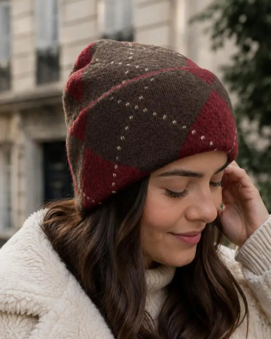 ARGYLE KNIT HAT