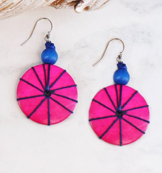WOOD & THREAD EARRINGS