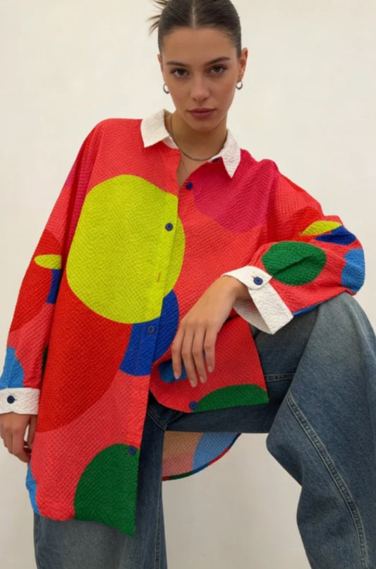 OVERSIZED ABSTRACT SHIRT - 12-18