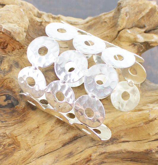 CIRCLE CUFF BRACELET - SILVER