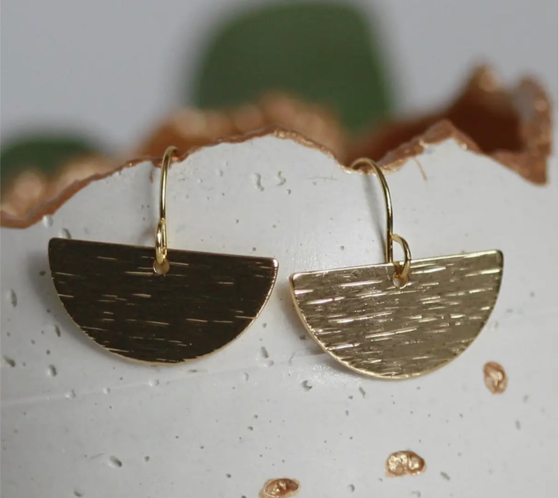 KAIKO - HALF MOON BRASS EARRINGS