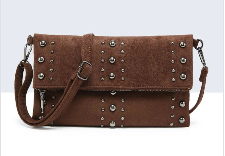 STUD SUEDETTE BAG