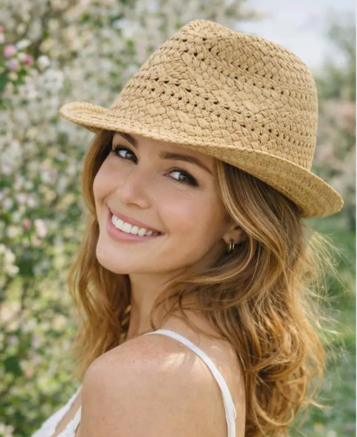 STRAW TRILBY - TAUPE
