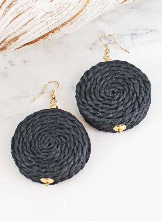 RAFFIA CIRCLE EARRINGS