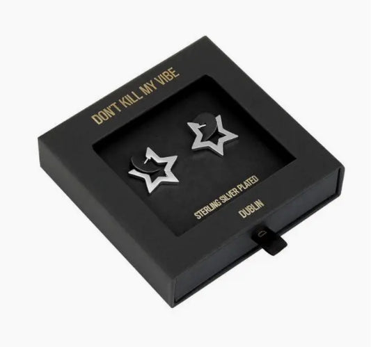 DKMV - NOT YER AVERAGE STAR HOOPS - SILVER PLATED