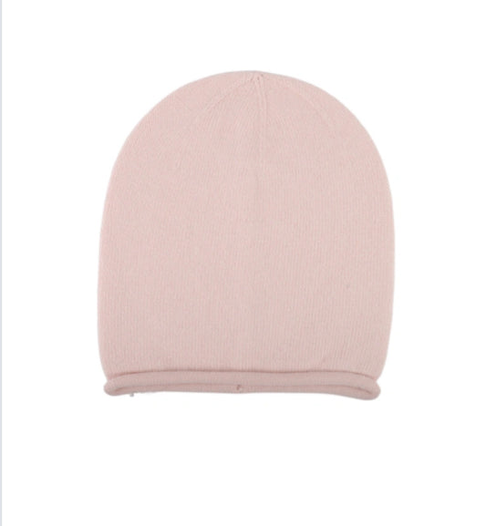 PLAIN KNIT BEANIE - PINK