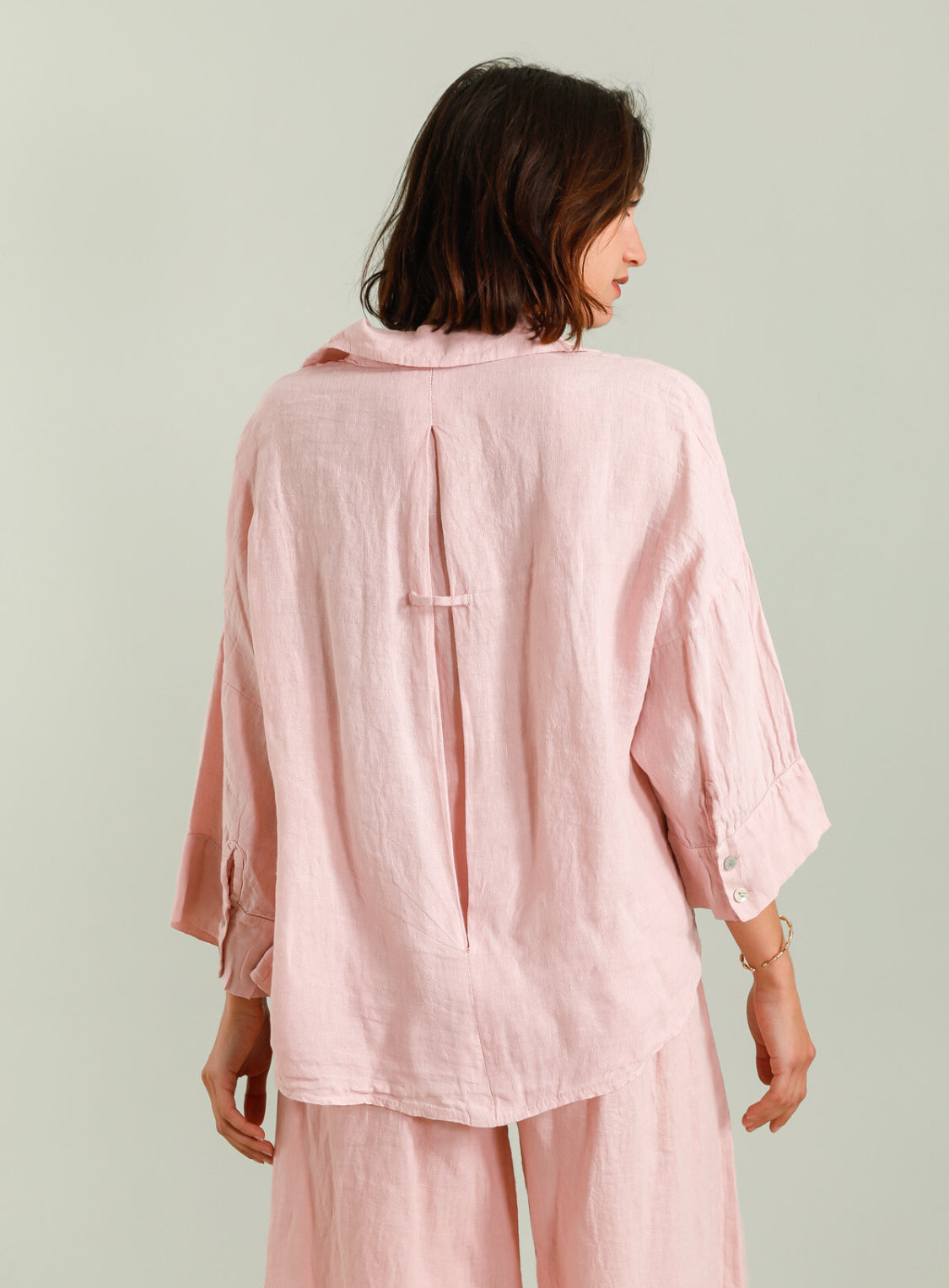 OVERSIZED LINEN SHIRT - 10-16 - PINK