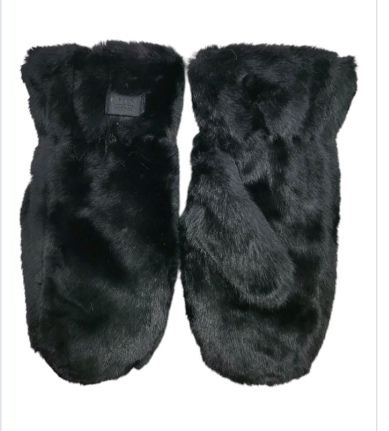 FAUX FUR MITTENS