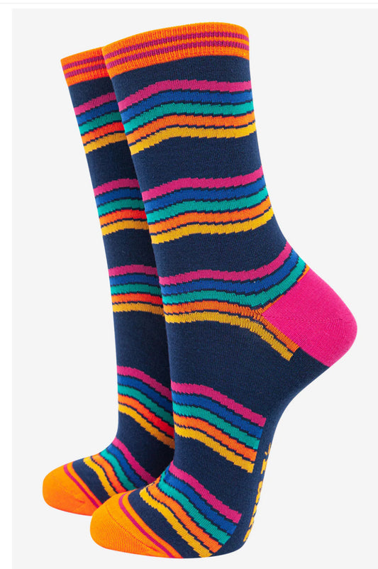 STRIPE BAMBOO SOCKS - MULTI