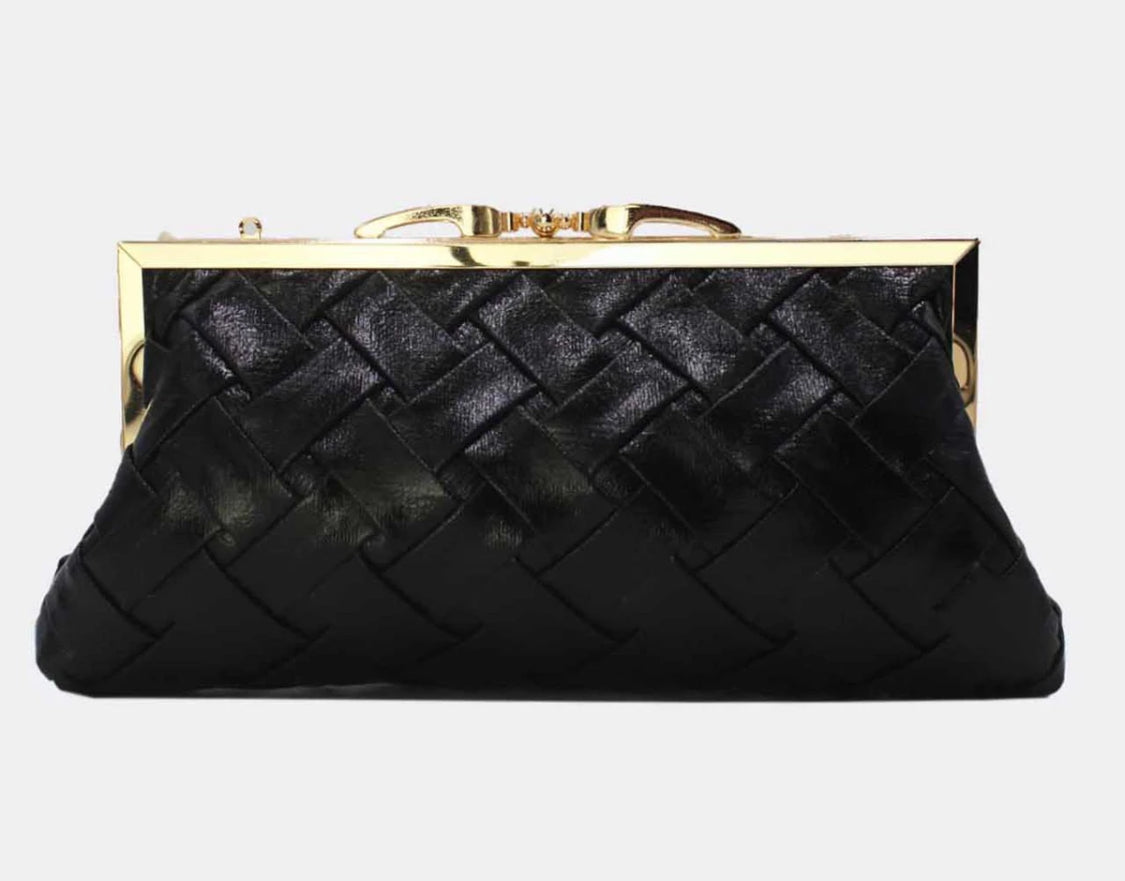 BRAIDED OCCASION BAG- BLACK