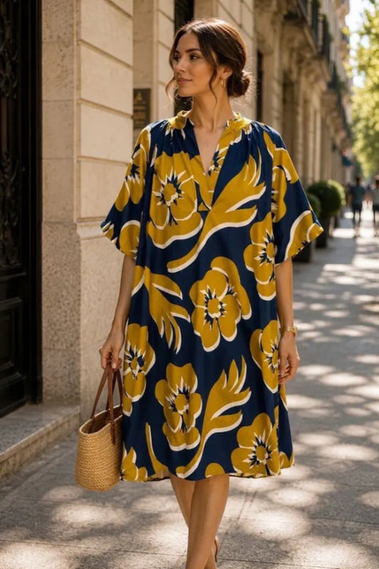 FLORAL PUFF SLEEVE DRESS - 10-16