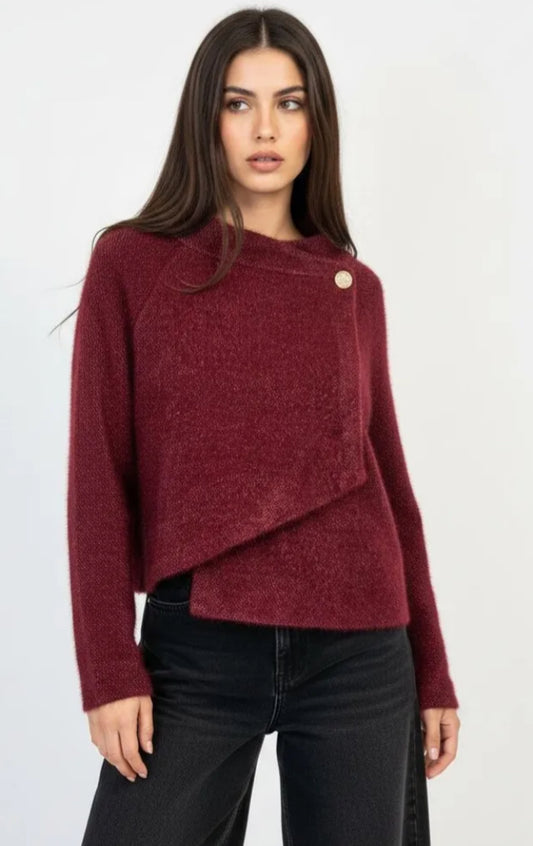 SIDE TIE JACKET - 10-16 - BURGUNDY