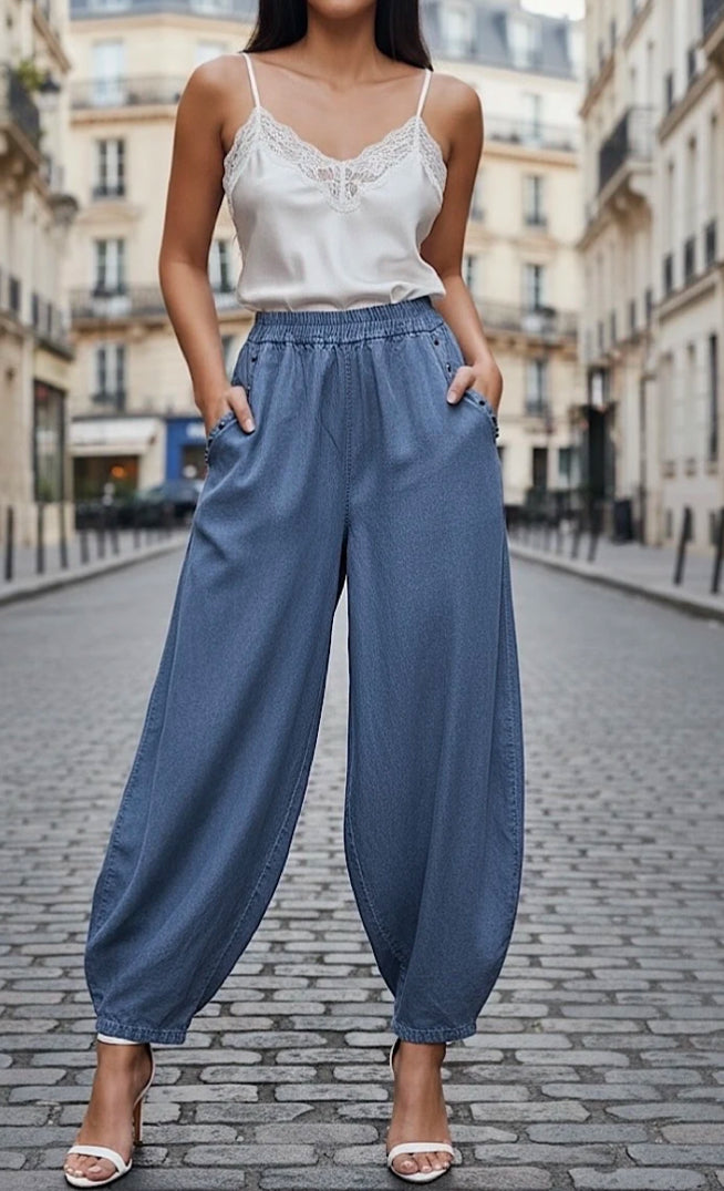 STUD TULIP DENIM PANTS - 10-16 - DARK WASH