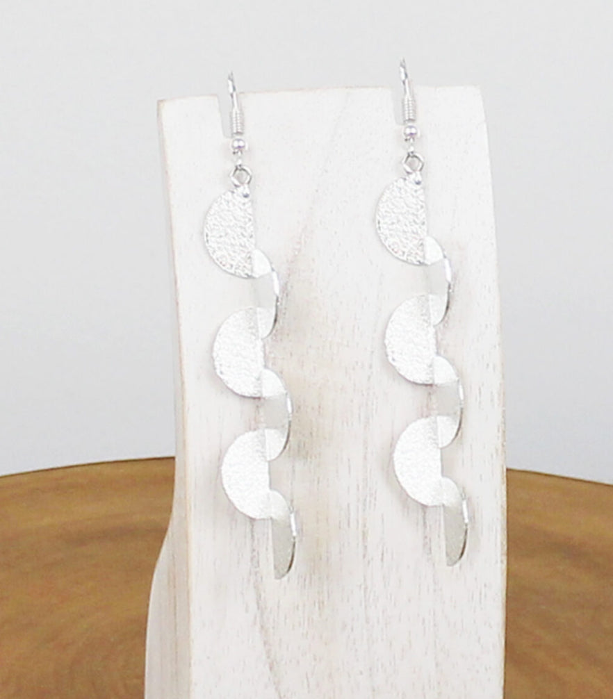 TEXTURED SEMI CIRCLE DROP EARRINGS
