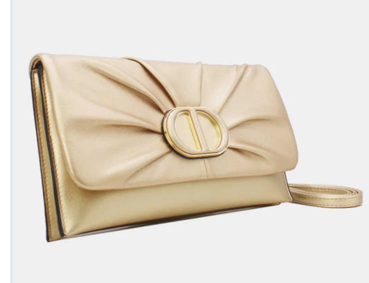 RUCHED OCCASION BAG - GOLD