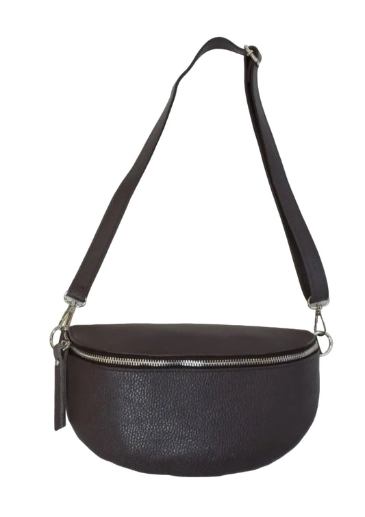 LEATHER SLING BAG - CHOCOLATE