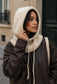 RIB KNIT HOOD