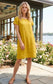LINEN POCKET DRESS - 8-14 - MUSTARD