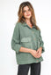 LINEN POCKET DETAIL JACKET - 10-16 - KHAKI