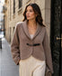 BUCKLE KNIT CARDI - 10-16 - TAUPE