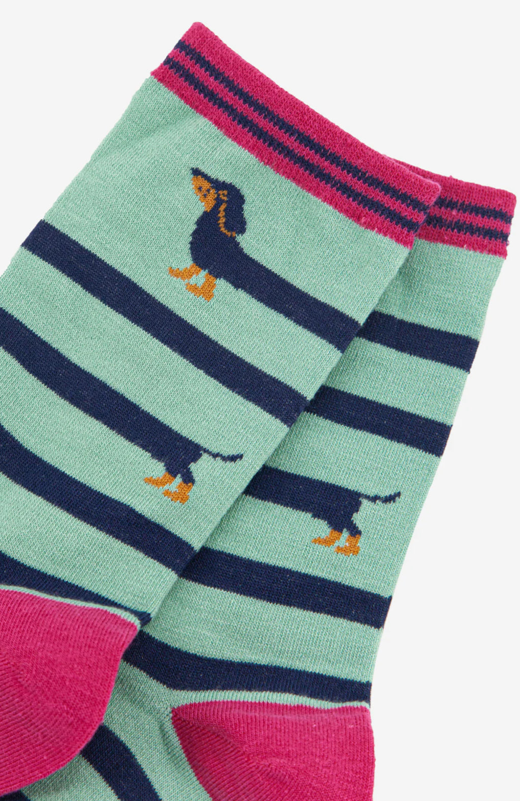DOG BAMBOO SOCKS - GREEN/NAVY