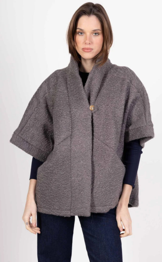 TEDDY BUTTON JACKET - 10-16 - GREY