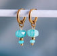 STAINLESS STEEL FACET STONE HUGGIES - SEA GREEN