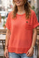 COTTON MESH POCKET TOP - 10-16 - CORAL