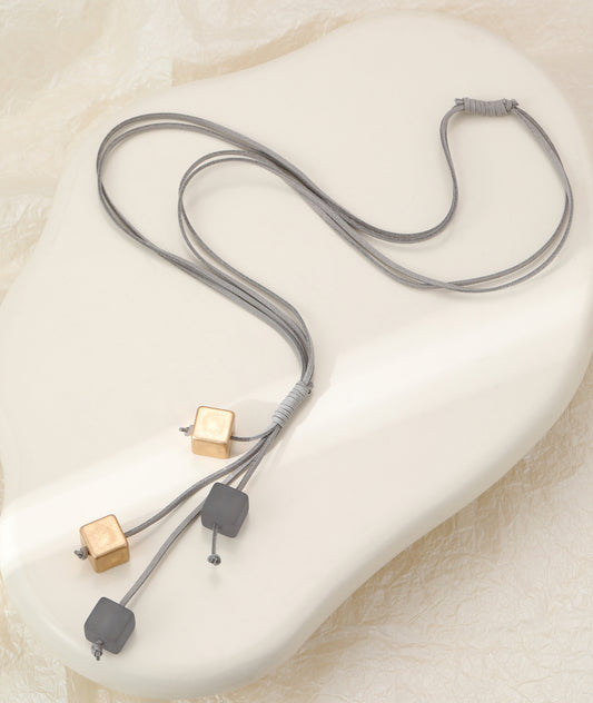 LONG SQUARE BEAD NECKLACE