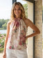 FLORAL HALTER NECK - 8-12 - PINK