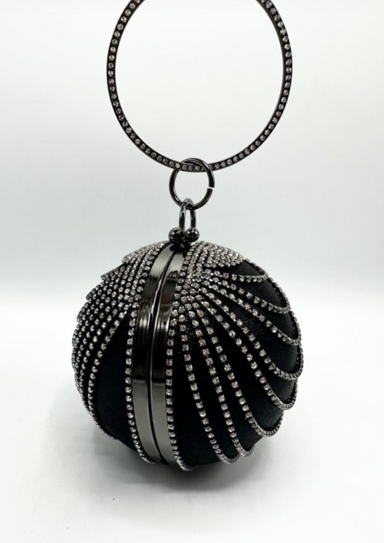 BLACK SPHERE CRYSTAL OCCASION BAG