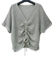COTTON LINEN RUCHED TOP - 10-16