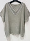SEQUIN TRIM COTTON LINEN TOP - 10-16