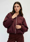 HOODED BOMBER JACKET - 10-16 - BURGUNDY