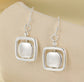 SQUARE DROP EARRINGS - SILVER