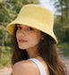WOVEN BUCKET HAT - LEMON